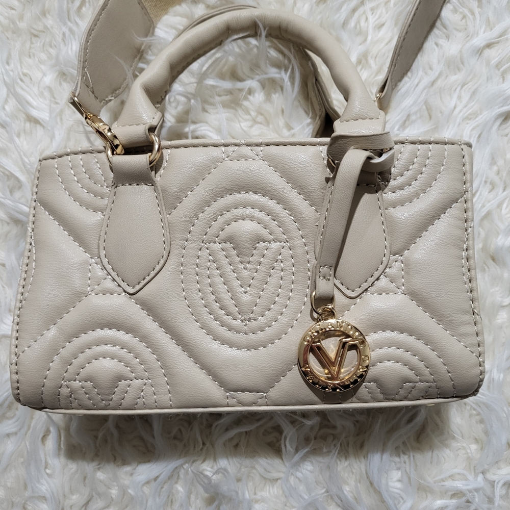 Valentino Orlandi Crossbody Purse Cream Color With Gold Hardware - Picture 2 of 14